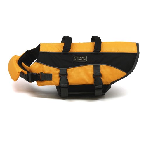 Kyjen 2520, Dog Life Jacket Quick Release Easy-Fit Adjustable Dog Life Preserver, Medium, Orange