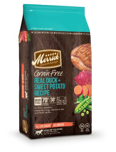 Merrick Grain Free 25-Pound Real Duck and Sweet Potato Dog Food, 1 Bag