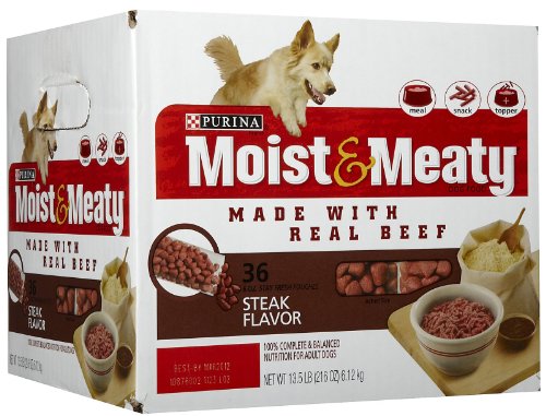 Moist & Meaty Steak Dog Food, 216-Ounce