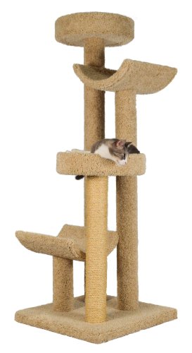 Molly and Friends "Step Stool Sleeper" Premium Handmade 4-Tier Cat Tree with Sisal, Model 2323, Beige