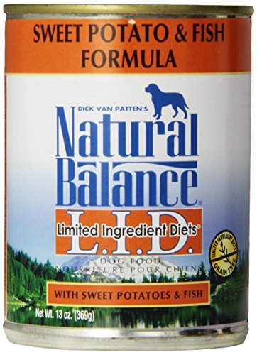 Natural Balance Canned Dog Food, Grain Free Limited Ingredient Diet Fish and Sweet Potato Formula, 12 x 13 Ounce Pack