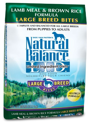 Natural Balance Dry Dog Food Limited Ingredient Diet for Large Breeds, Lamb Meal and Rice, 28 Pound Bag