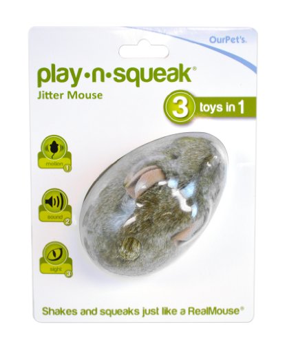 OurPets Play-N-Squeak Jitter Mouse Interactive Cat Toy