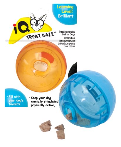OurPets Smarter Toys IQ Treat Ball Dog Toy, 5 Inches (Colors may vary)