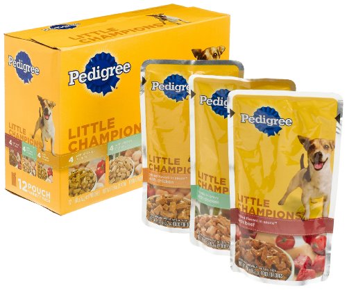 PEDIGREE LITTLE CHAMPIONS GRILLED FLAVORS IN SAUCE Variety Pack- 12 ct. (With Beef in Sauce, With Chicken in Gravy and With Chicken in Sauce) Wet Food for Small Dogs, 5.3-Ounce Pouches (Pack Of 4) - Image 3