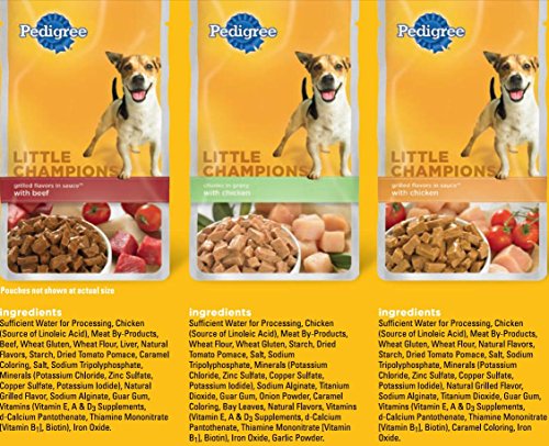 PEDIGREE LITTLE CHAMPIONS GRILLED FLAVORS IN SAUCE Variety Pack- 12 ct. (With Beef in Sauce, With Chicken in Gravy and With Chicken in Sauce) Wet Food for Small Dogs, 5.3-Ounce Pouches (Pack Of 4) - Image 5