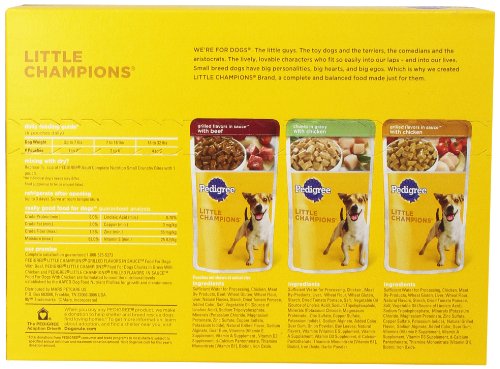 PEDIGREE LITTLE CHAMPIONS GRILLED FLAVORS IN SAUCE Variety Pack- 12 ct. (With Beef in Sauce, With Chicken in Gravy and With Chicken in Sauce) Wet Food for Small Dogs, 5.3-Ounce Pouches (Pack Of 4) - Image 6