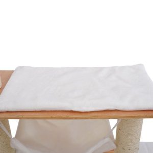 Pawhut 60" Cat Tree Kiten Condo Pet Scratcher Furniture - Cream - Image 8