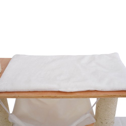 Pawhut 60" Cat Tree Kiten Condo Pet Scratcher Furniture - Cream - Image 8
