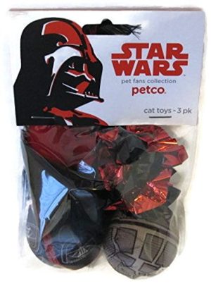 Pet Cat Toy Set of Star-Wars-Themed Play Things, Darth Vader and Death Star feather balls, mylar ball, Yoda and Chewbacca plush, Vader and Stormtrooper plush mice, Bundle of (7 Items) - Image 5