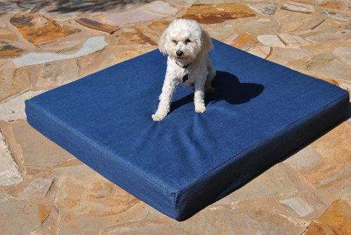 Petme® Premium 4.5" Memory Foam Orthopedic Dog Bed with Removable Denim Cover + Waterproof Liner and Extra Microfiber Cover! (40.5" x 35" x 4.5") - Image 3