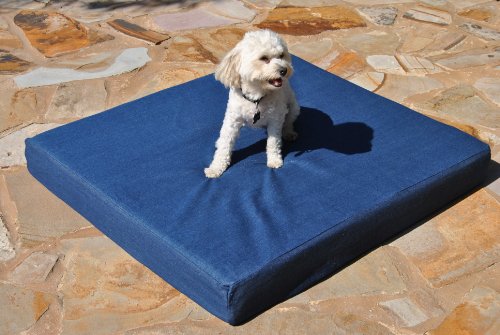Petme® Premium 4.5" Memory Foam Orthopedic Dog Bed with Removable Denim Cover + Waterproof Liner and Extra Microfiber Cover! (40.5" x 35" x 4.5")