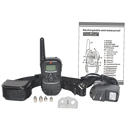 Petrainer 300M Remote 4 in 1 LCD Rechargeable and Waterproof Pet Dog Training Shock Collar with 100LVs Shock and Vibration - Image 9