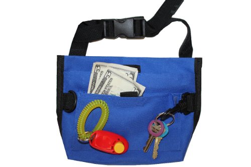 Premium Deluxe Dog Pet Training Treat Bait Bag Pouch with FREE Clicker by Downtown Pet Supply