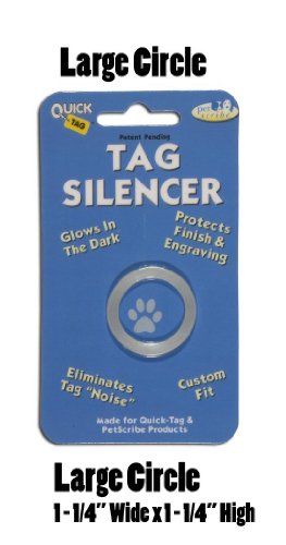 Quick Tag Large Circle Shaped Pet Tag Silencer 1pc
