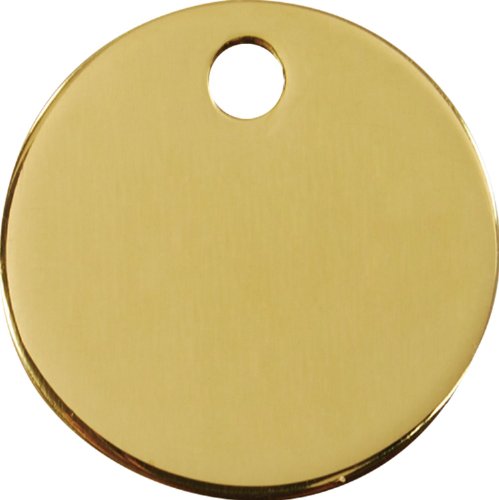 Red Dingo Custom Engraved Brass Dog ID Tag - Circle (Small)