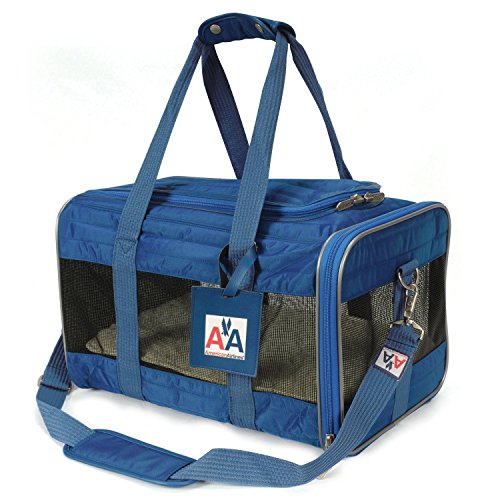 Sherpa-American Airlines Navy Blue Duffle Pet Travel Carrier Tote Bag. Medium 17"L x 10.5"W x 11"H