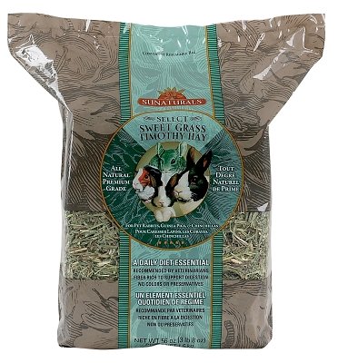 Sun Seed Company SSS88052 3-Pack Sunnatural Select Sweet Grass Small Animal Timothy Hay, 56-Ounce