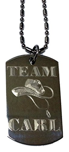 Team Carl Zombie Dead Show - Military Dog Tag, Luggage Tag Metal Chain Necklace
