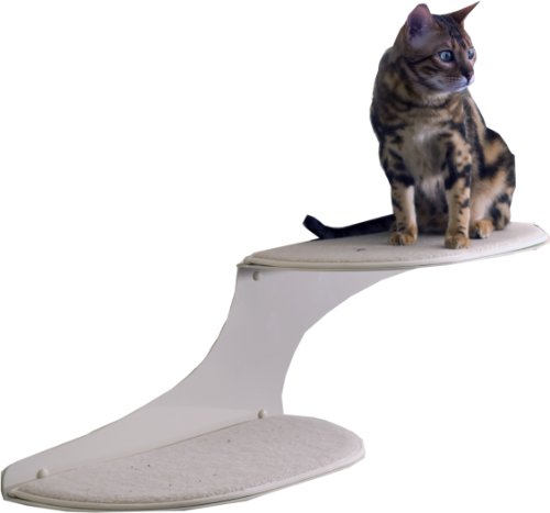 The Refined Feline Cat Cloud Cat Shelves in Off-White, Right Facing