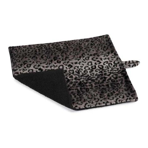 Thermal Cat Pet Dog Warming Bed Mat - GREY, (Leopard Motif) 22" L x 19" W, by Downtown Pet Supply - Image 4