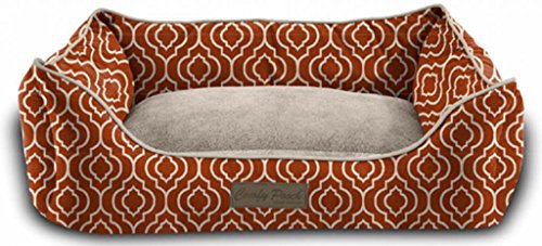 Ultra Soft Pet Bed By Trendy Pet, New Trellis Pattern - 20" x 28" x 10" - Red