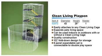 Ware Manufacturing Canvas 8-Panel Clean Living Small Pet Playpen Cage, Large, White