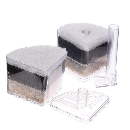Water & Wood New 2 in 1 Underwater Air Driven Oxygen Releases Aquarium Fish Tank Pond Biochemical Stone Sponge Corner Filter - Image 4