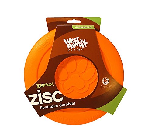 West Paw Design Guaranteed Tough Large Zisc Dog Toy, Tangerine