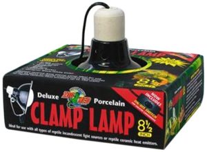 Zoo Med Deluxe Porcelain Clamp Lamp with 8.5-Inch Dome, Black