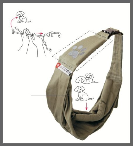 4 Lazy Legs Adjustable Pet Sling Carrier, Carrier for Dog, Sand Grey - Image 7