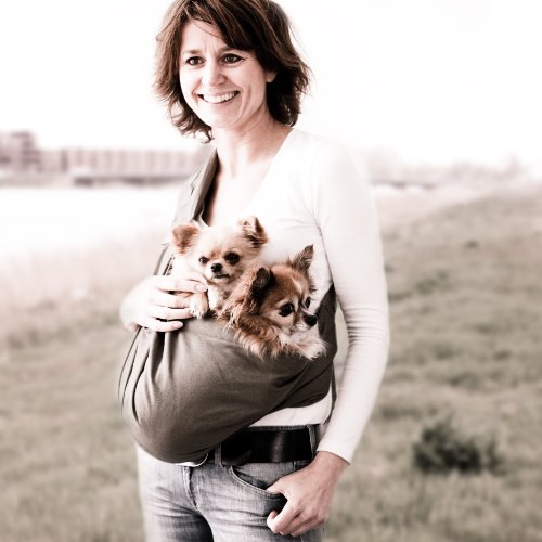 4 Lazy Legs Adjustable Pet Sling Carrier, Carrier for Dog, Sand Grey - Image 11