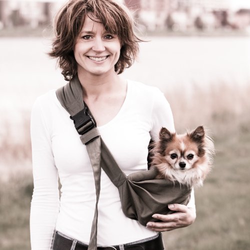 4 Lazy Legs Adjustable Pet Sling Carrier, Carrier for Dog, Sand Grey - Image 12