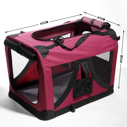 ATC Wine Red / Maroon Pet Cat Dog Portable Soft Side Crate/Carrier House Cage Kennel for Travel, Indoor and Outdoor Medium-24 x 16 x 16 Inches 25 lbs - Image 3