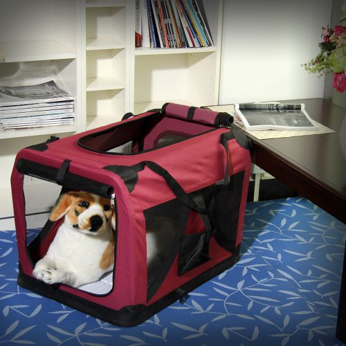 ATC Wine Red / Maroon Pet Cat Dog Portable Soft Side Crate/Carrier House Cage Kennel for Travel, Indoor and Outdoor Medium-24 x 16 x 16 Inches 25 lbs - Image 6