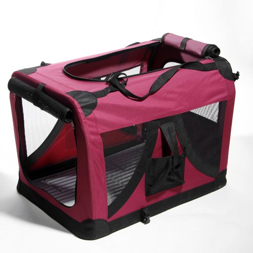 ATC Wine Red / Maroon Pet Cat Dog Portable Soft Side Crate/Carrier House Cage Kennel for Travel, Indoor and Outdoor Medium-24 x 16 x 16 Inches 25 lbs - Image 7