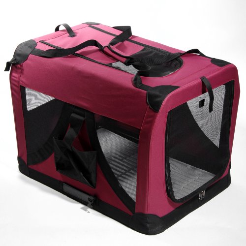ATC Wine Red / Maroon Pet Cat Dog Portable Soft Side Crate/Carrier House Cage Kennel for Travel, Indoor and Outdoor Medium-24 x 16 x 16 Inches 25 lbs - Image 8