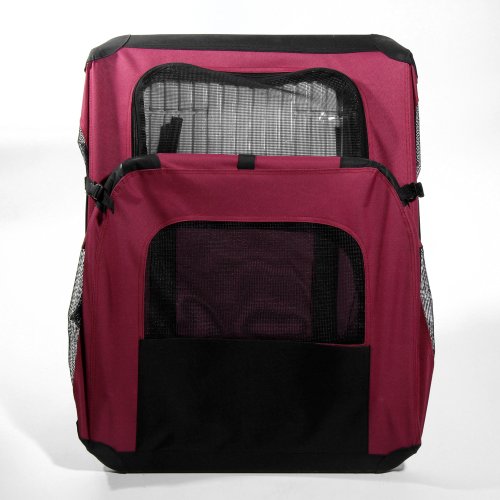 ATC Wine Red / Maroon Pet Cat Dog Portable Soft Side Crate/Carrier House Cage Kennel for Travel, Indoor and Outdoor Medium-24 x 16 x 16 Inches 25 lbs - Image 9