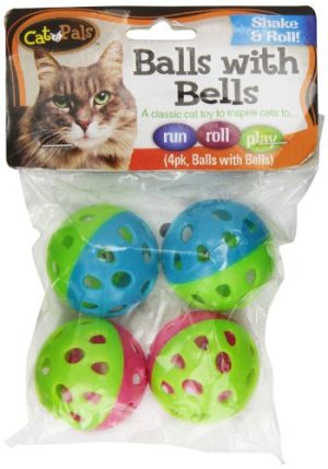 Bow Wow Cat Ball with Bell, 4-Pack