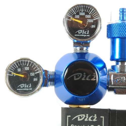 DICI Aquarium Co2 Dual Solenoid Gauge Regulator Blue - Image 4