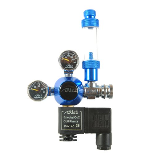 DICI Aquarium Co2 Dual Solenoid Gauge Regulator Blue
