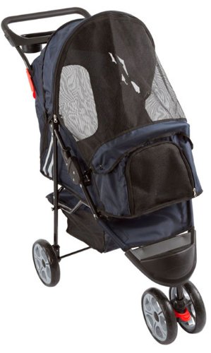 Dark Blue 3-Wheel Trail Terrain Pet Stroller Jogger