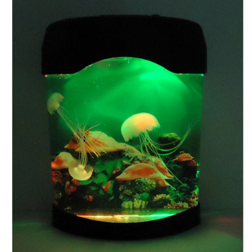 Deep sea walking electronic jellyfish aquarium LED electronic fish tank USB jellyfish aquarium +3pcs jellyfish+1pc USB cable - Image 3