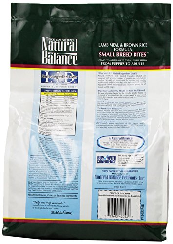 Dick Van Patten's Natural Balance Lid Brown Rice and Lamb Small Bite Dog Food, 4.5-Pound Bag - Image 5