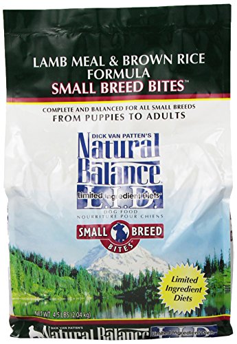 Dick Van Patten's Natural Balance Lid Brown Rice and Lamb Small Bite Dog Food, 4.5-Pound Bag