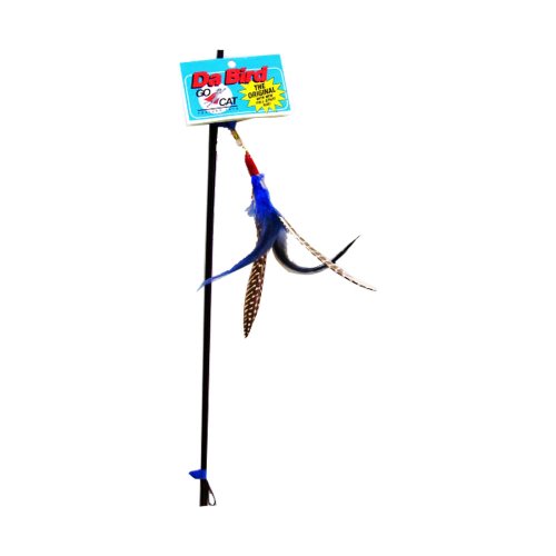 GoCat Da Bird Pull Apart Rod and Bird Cat Feather Toys, Assorted Colors