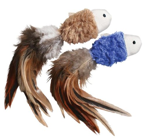 KONG Naturals Crinkle Fish Catnip Toy, Colors Vary, 2-Pack