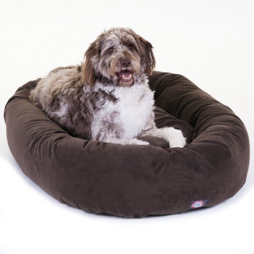 Majestic Pet Extra-Large 52" Bagel Dog Pet Bed MicroSuede - Chocolate