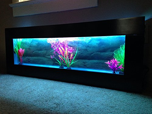 Panoramic Wall Aquarium 48"x18" Black with Color Changing Lights , Remote Control - Image 3