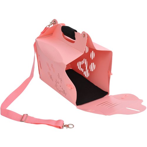 Pawhut Portable Folding Dog / Pet Carrier Tote Bag w/ Shoulder Strap - Pink - Image 5